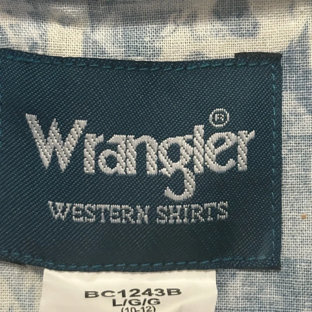 Wrangler AZTEC HORSES Long Sleeve Shirt Cowboy Button Down Pearl Snap Ki…